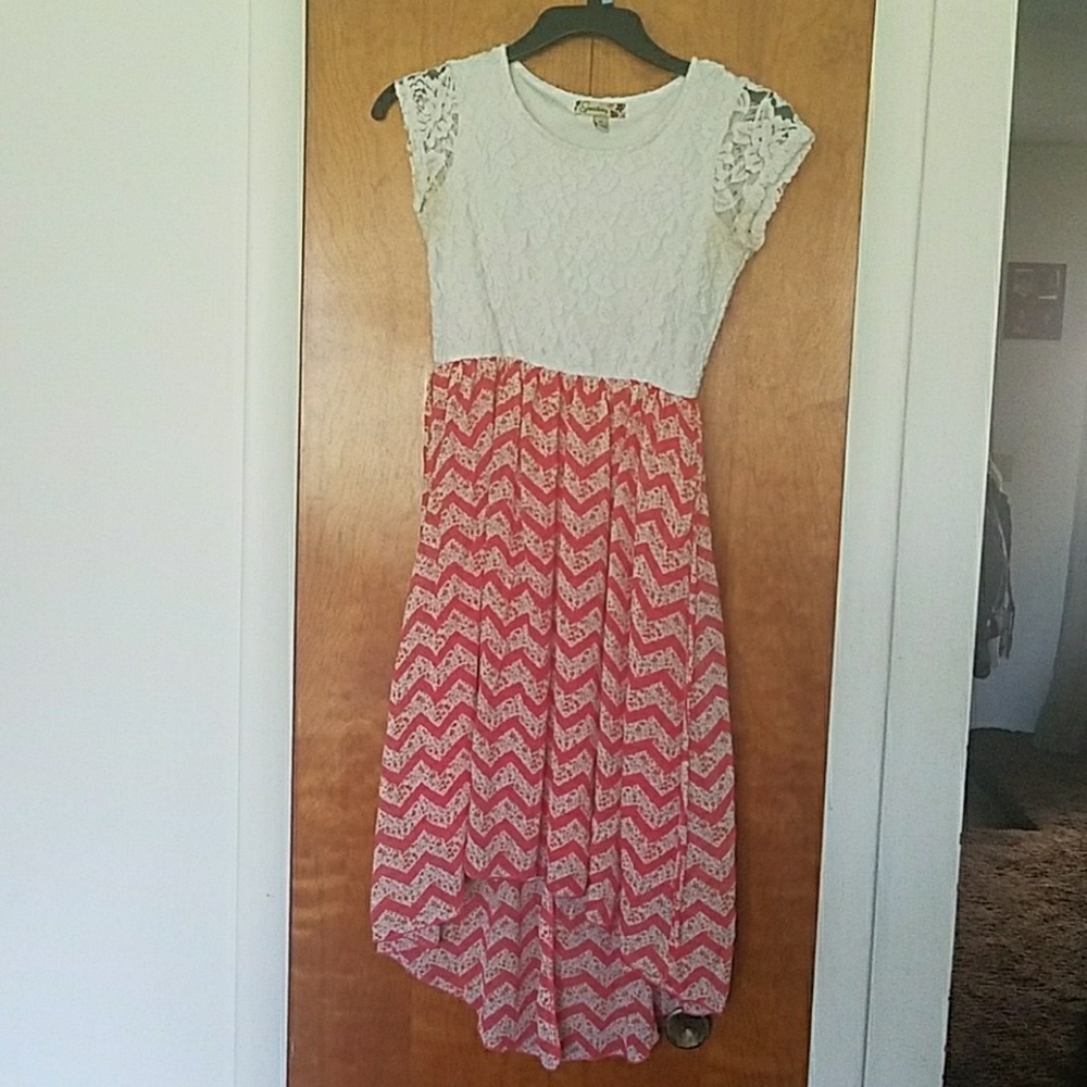 Lace and chiffon dress